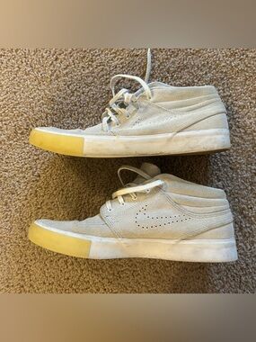 Nike SB Stefan Janoski Mid Suede Skate Shoes Light Grey Mens Sneakers 10